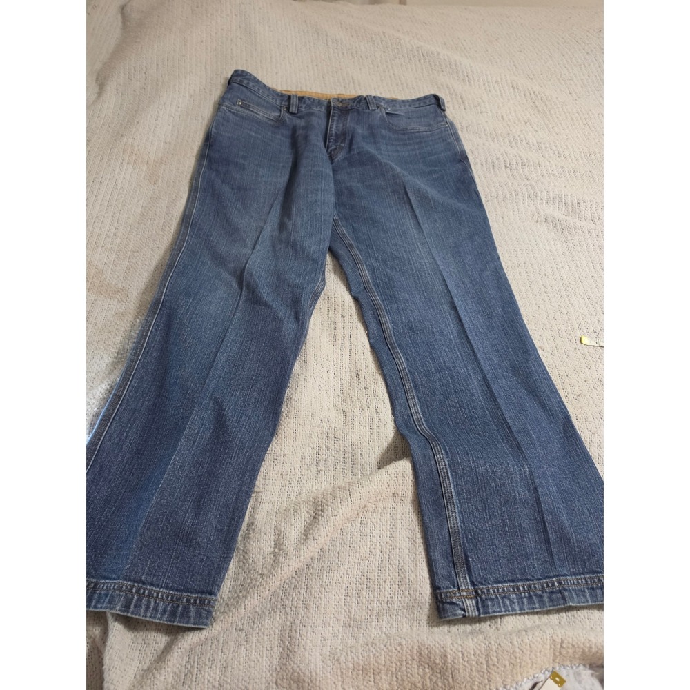 Duluth Trading Co Flex Ballroom Jeans Mens 38x32 Relaxed Fit Blue Denim Workwear
